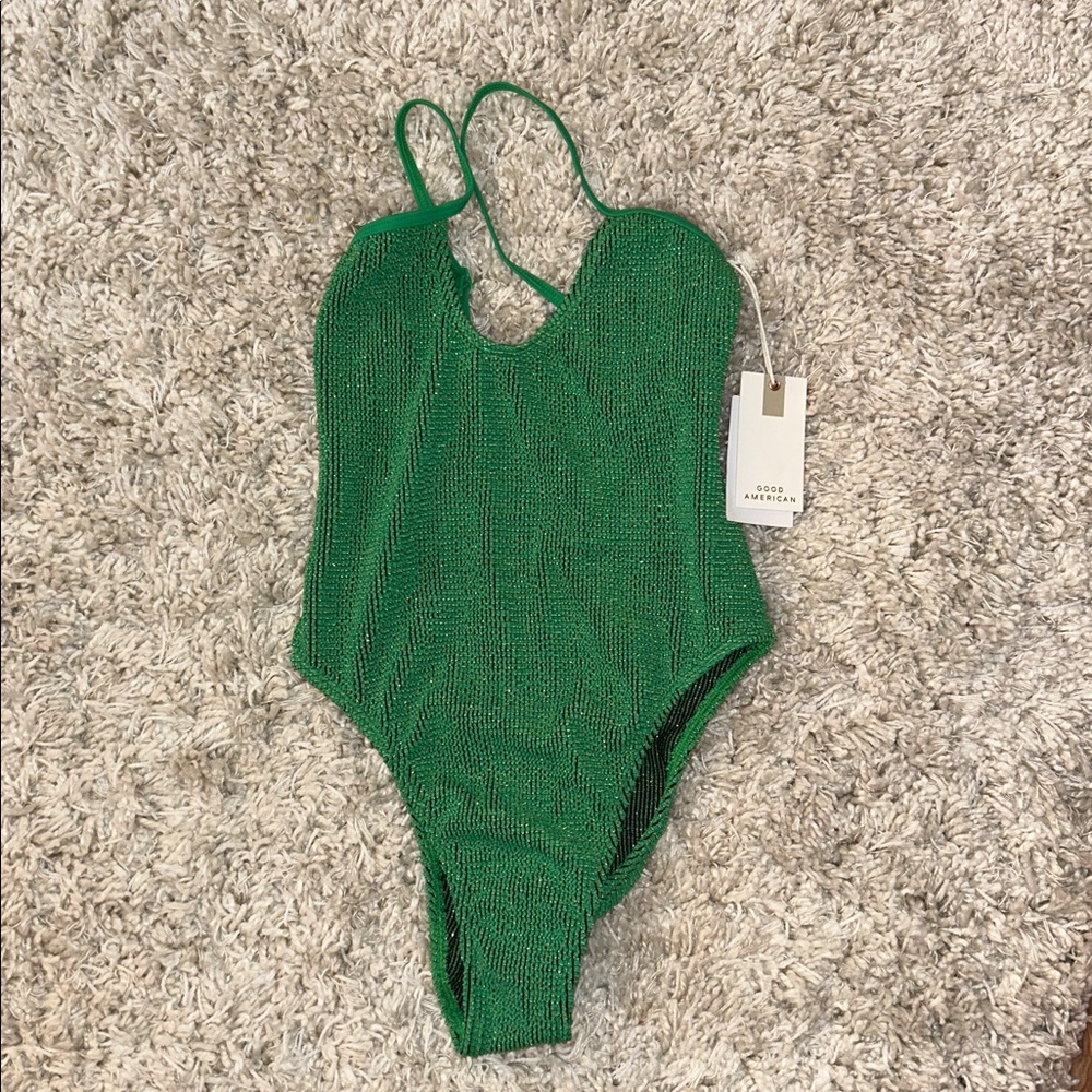 Good American Green One Piece Swimsuit